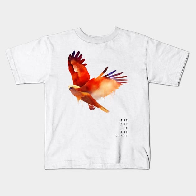 Red Brahimy Kite Eagle Kids T-Shirt by COsArt